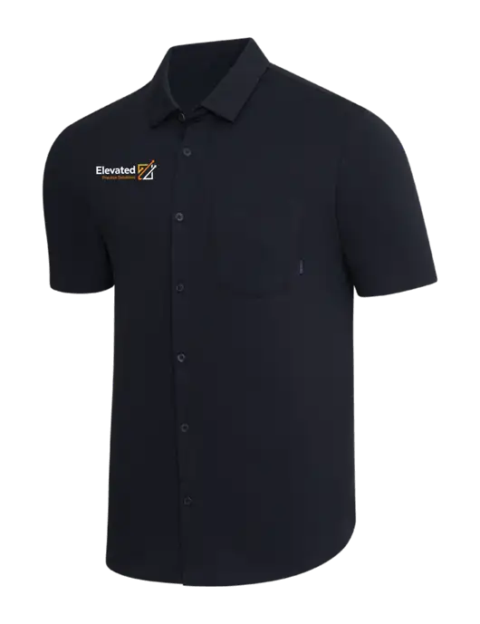 OGIO Black Extend Short Sleeve Button Up Shirt w/Elevated Practice Solutions Logo