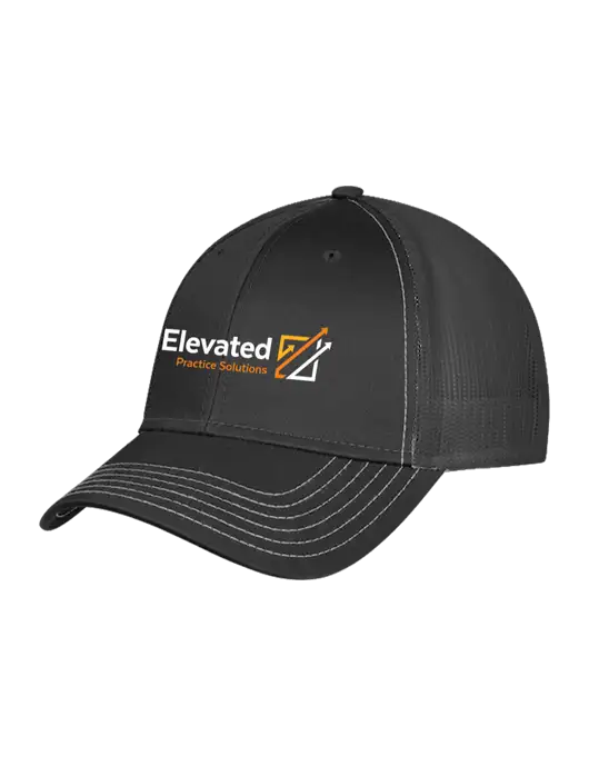 Charcoal Grey Mesh Trucker Cap Snap Back w/Elevated Practice Solutions Logo