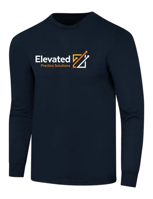 Simply Soft Long Sleeve Navy 4.5 oz, Poly/Combed Ring Spun Cotton T-Shirt w/Elevated Practice Solutions Logo