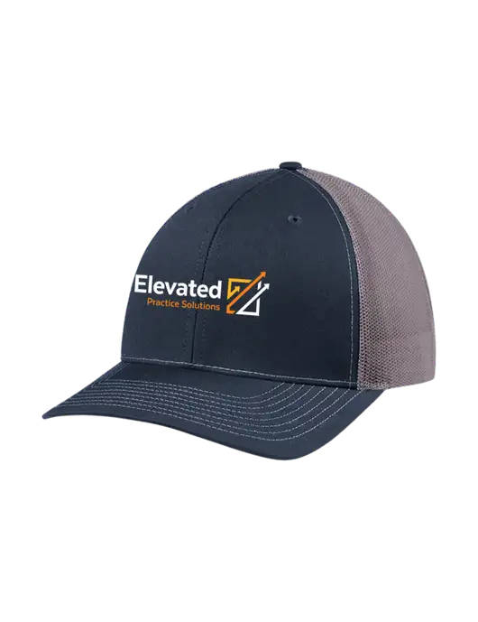 Richardson Adjustable Snapback Original 112 Trucker Cap Navy w/Charcoal Mesh w/Elevated Practice Solutions Logo