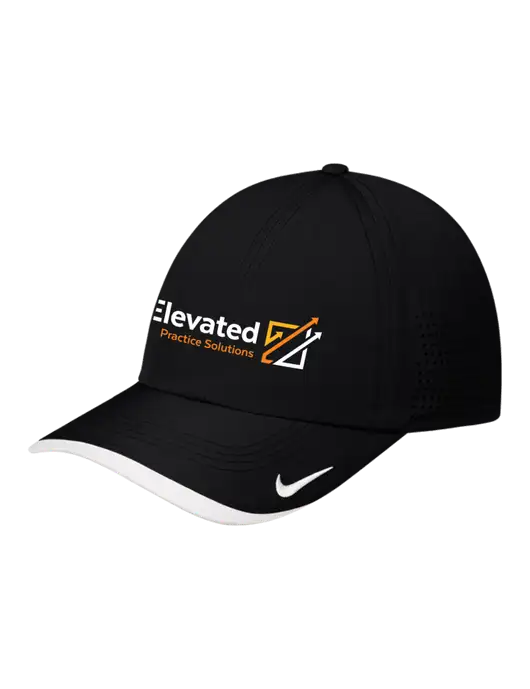 Nike Black/White Dri-FIT Perforated Performance Cap w/Elevated Practice Solutions Logo