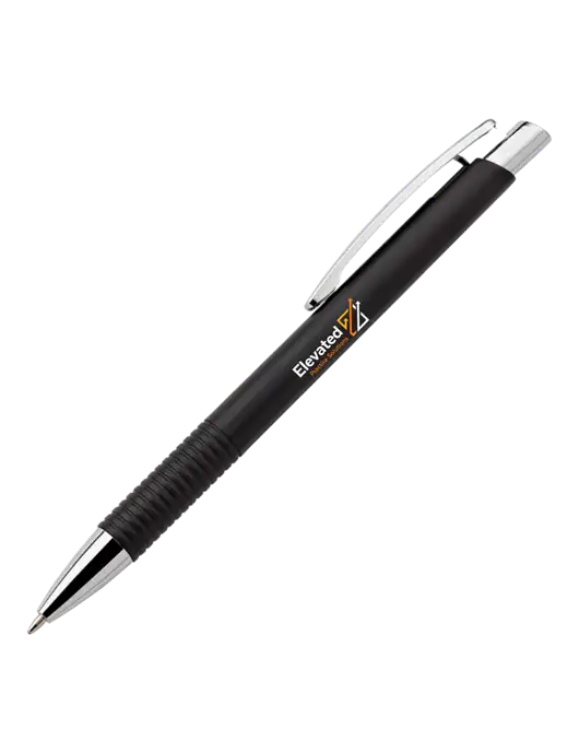 Malay Black Ballpoint Pen - Blue Ink w/Elevated Practice Solutions Logo