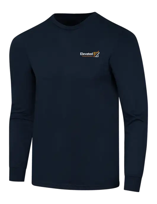 Simply Soft Long Sleeve Navy 4.5 oz, Poly/Combed Ring Spun Cotton T-Shirt w/Elevated Practice Solutions Logo