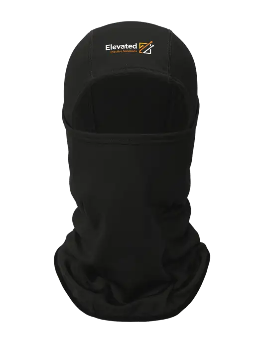 Black CornerStone Smooth Fleece Face Mask w/Elevated Practice Solutions Logo