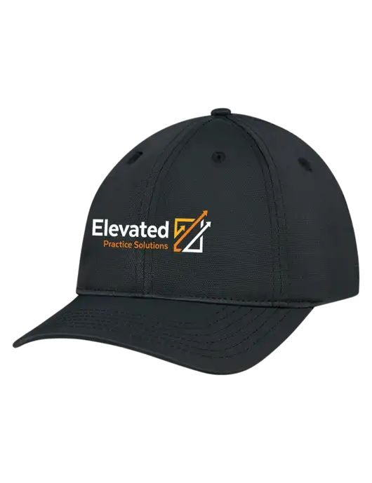 Black Nylon Twill Performance Cap w/Elevated Practice Solutions Logo
