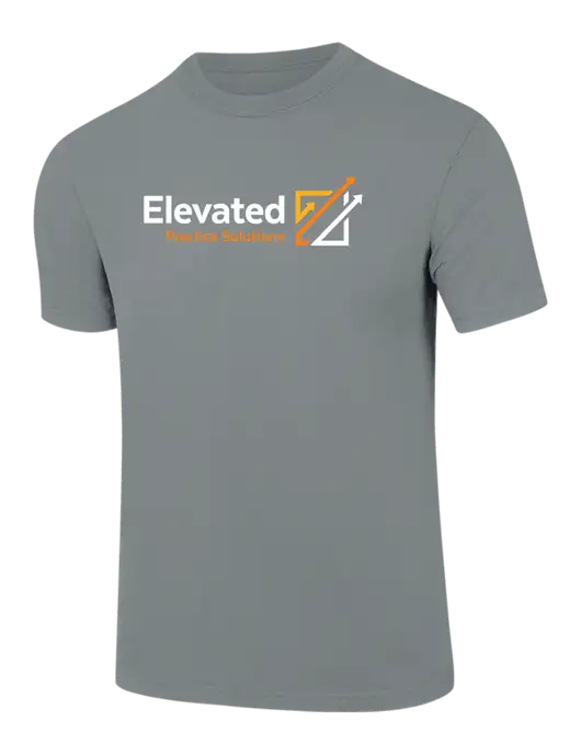 Comfort Colors 6.1 oz Medium Grey Heavyweight Ring Spun T-Shirt w/Elevated Practice Solutions Logo