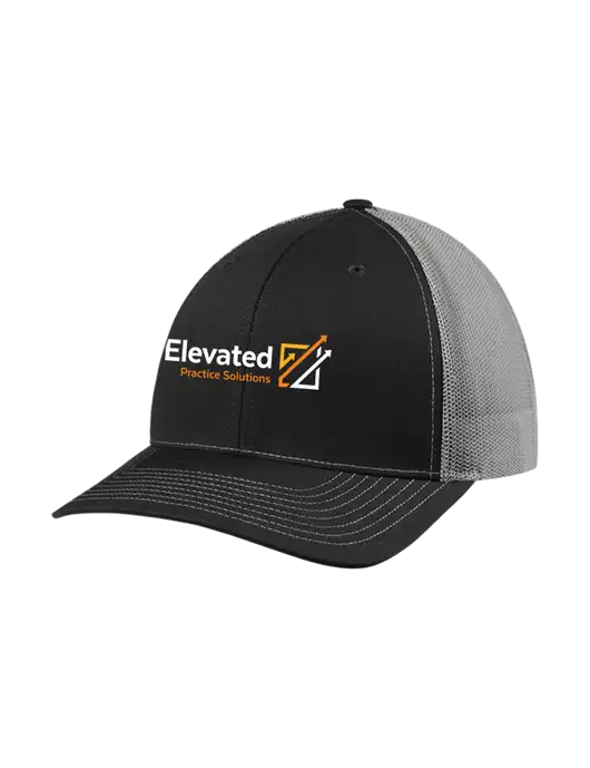 Richardson Adjustable Snapback Original 112 Trucker Cap Black w/Charcoal Mesh w/Elevated Practice Solutions Logo