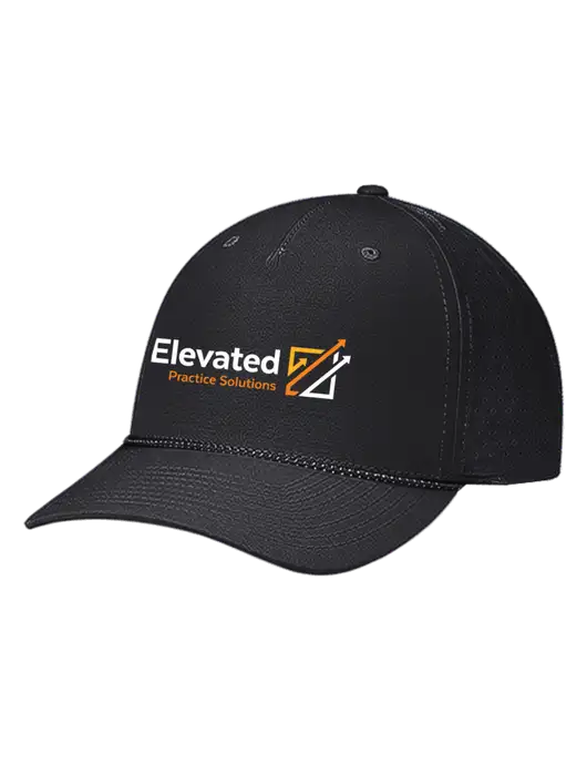 Richardson Laser Perf Performance Black/Black-Grey Rope Cap w/Elevated Practice Solutions Logo