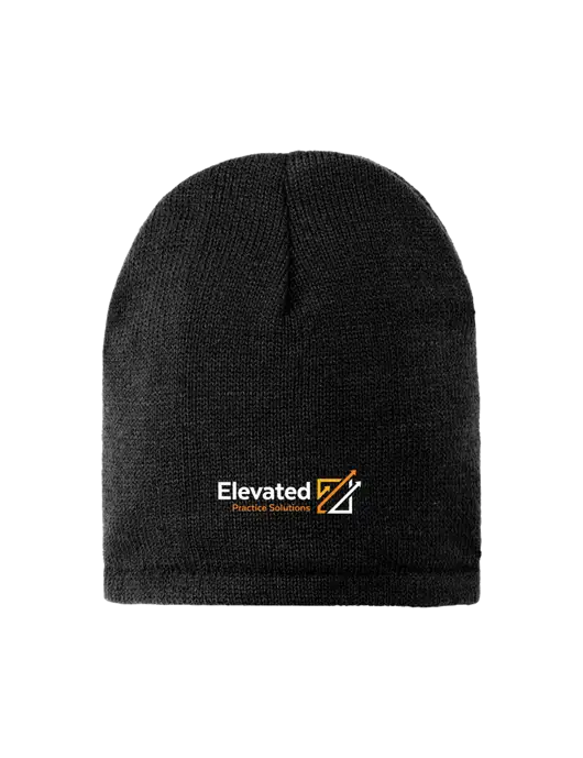 Black Fleece-Lined Beanie Cap w/Elevated Practice Solutions Logo