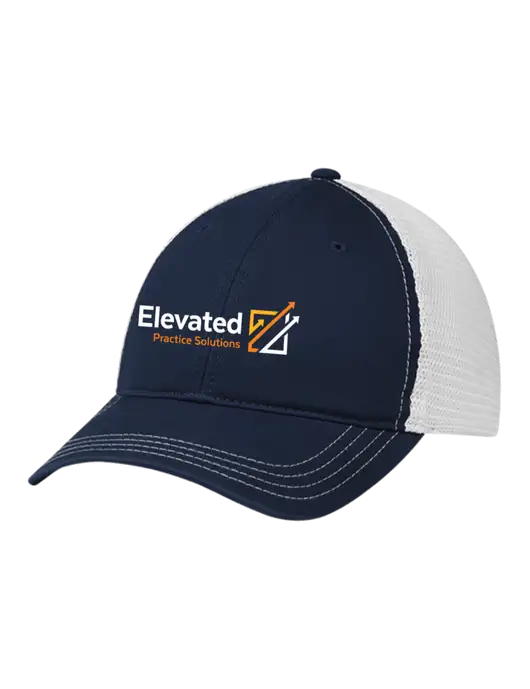 Richardson 111 Garment Washed Trucker Cap Navy w/White Mesh w/Elevated Practice Solutions Logo