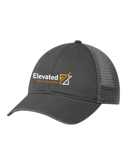 Richardson 111 Garment Washed Trucker Cap Charcoal w/Charcoal Mesh w/Elevated Practice Solutions Logo