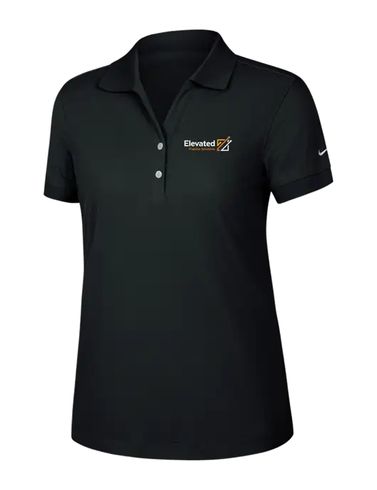 Nike Womens Dri-FIT Classic Black Polo w/Elevated Practice Solutions Logo
