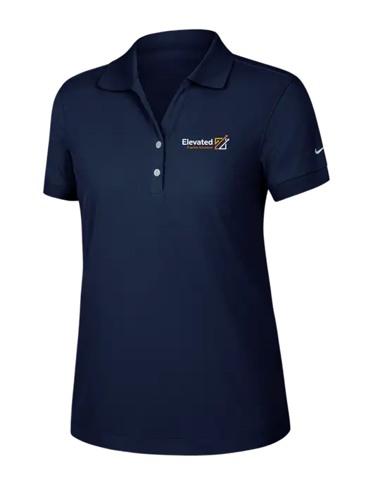 Nike Womens Dri-FIT Classic Dark Navy Polo w/Elevated Practice Solutions Logo