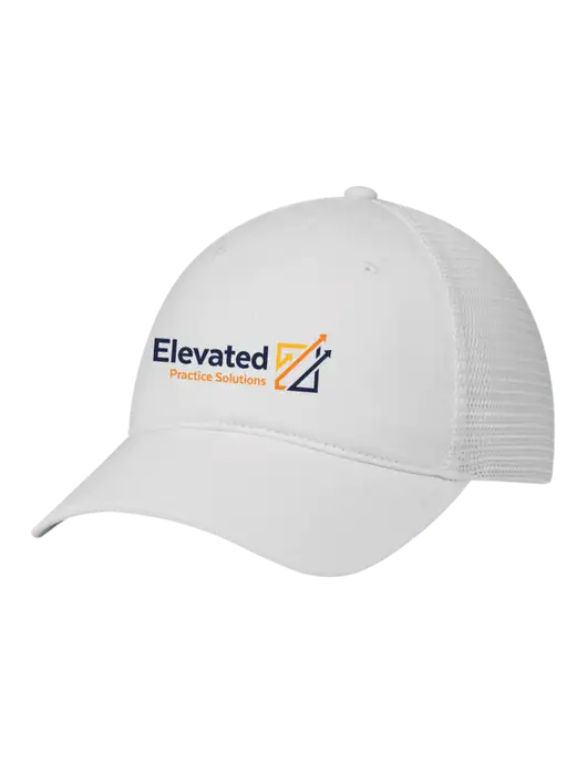 Richardson 111 Garment Washed Trucker Cap White w/White Mesh w/Elevated Practice Solutions Logo