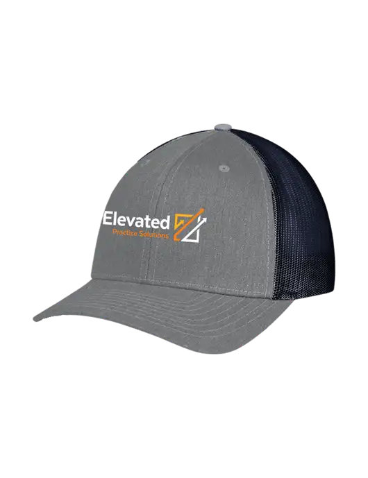 Richardson Adjustable Snapback Original 112 Trucker Cap Heather Grey w/Navy Mesh w/Elevated Practice Solutions Logo