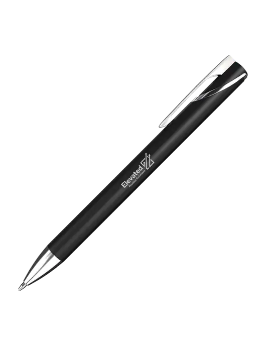 Black/Chrome HyperNova Ballpoint Pen - Black Ink w/Elevated Practice Solutions Logo