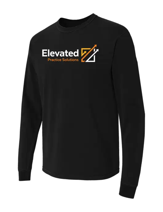 Comfort Colors Garment-Dyed Black Heavyweight Long Sleeve T-Shirt w/Elevated Practice Solutions Logo