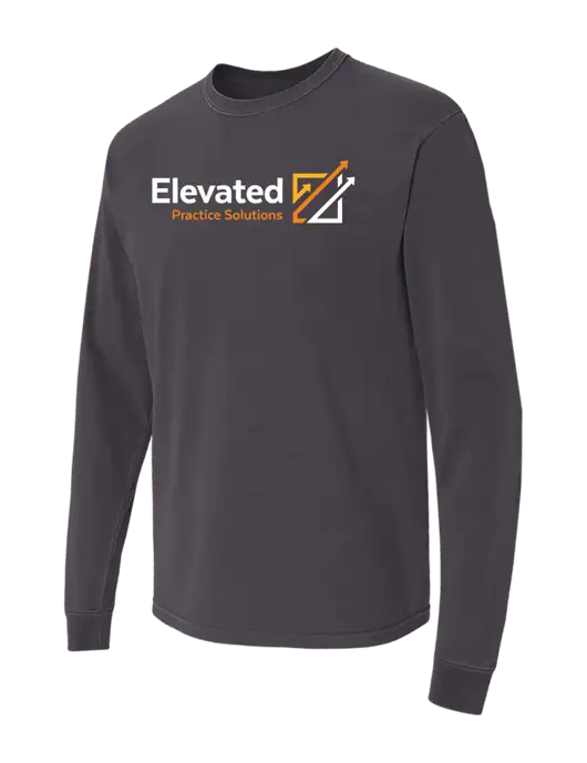 Comfort Colors Garment-Dyed Dark Grey Heavyweight Long Sleeve T-Shirt w/Elevated Practice Solutions Logo