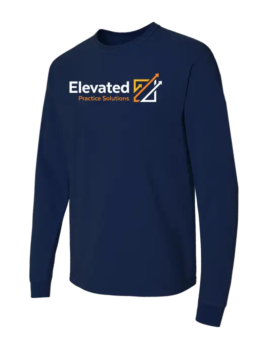 Comfort Colors Garment-Dyed Dark Navy Heavyweight Long Sleeve T-Shirt w/Elevated Practice Solutions Logo