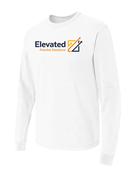 Comfort Colors Garment-Dyed White Heavyweight Long Sleeve T-Shirt w/Elevated Practice Solutions Logo