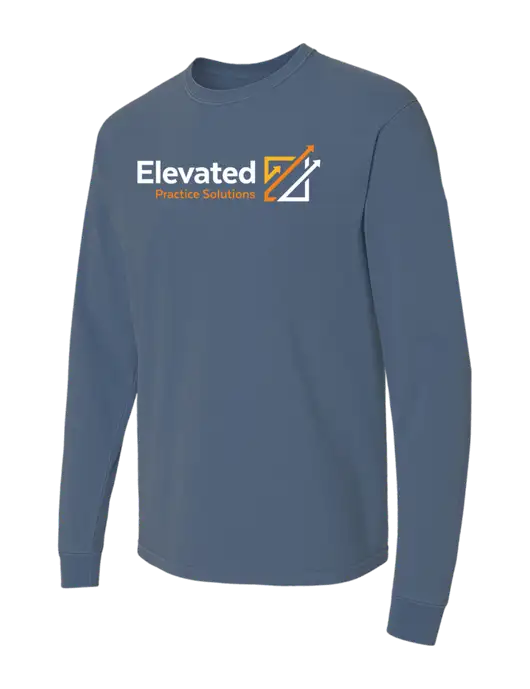 Comfort Colors Garment-Dyed Blue Slate Heavyweight Long Sleeve T-Shirt w/Elevated Practice Solutions Logo