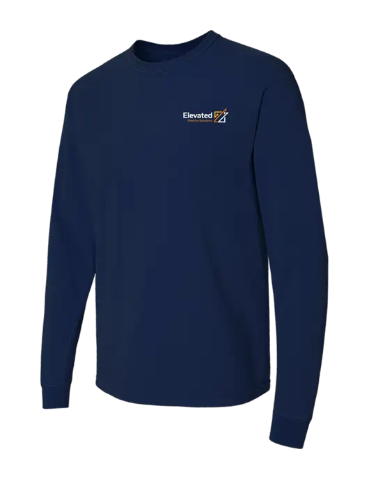 Comfort Colors Garment-Dyed Dark Navy Heavyweight Long Sleeve T-Shirt w/Elevated Practice Solutions Logo