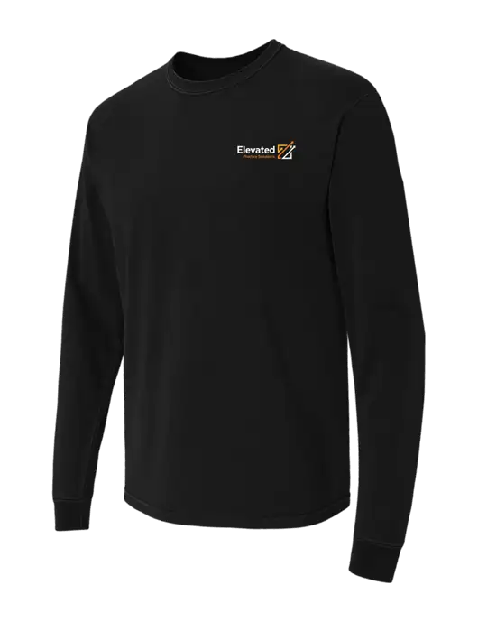 Comfort Colors Garment-Dyed Black Heavyweight Long Sleeve T-Shirt w/Elevated Practice Solutions Logo