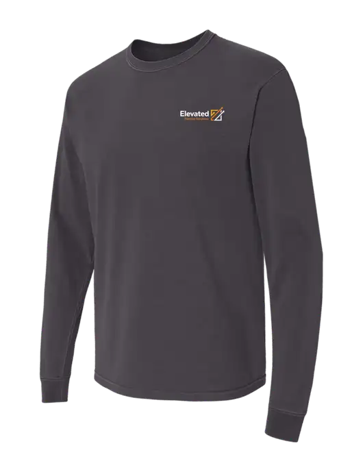 Comfort Colors Garment-Dyed Dark Grey Heavyweight Long Sleeve T-Shirt w/Elevated Practice Solutions Logo