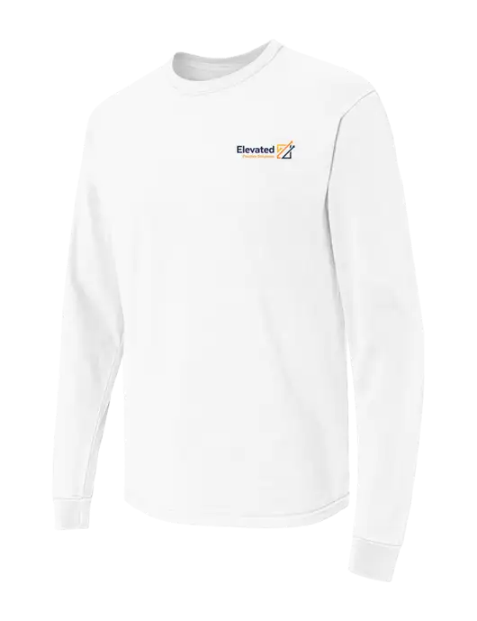 Comfort Colors Garment-Dyed White Heavyweight Long Sleeve T-Shirt w/Elevated Practice Solutions Logo