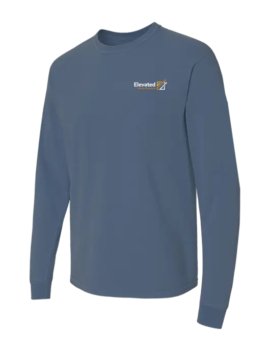 Comfort Colors Garment-Dyed Blue Slate Heavyweight Long Sleeve T-Shirt w/Elevated Practice Solutions Logo