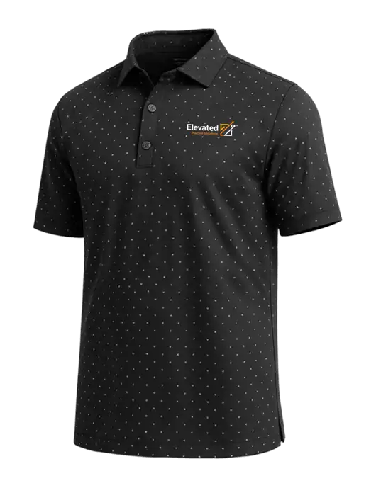 Callaway Micro Chev Black Print Polo w/Elevated Practice Solutions Logo