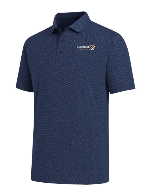 Callaway All-Over Stitched Dark Navy Chev Polo  w/Elevated Practice Solutions Logo