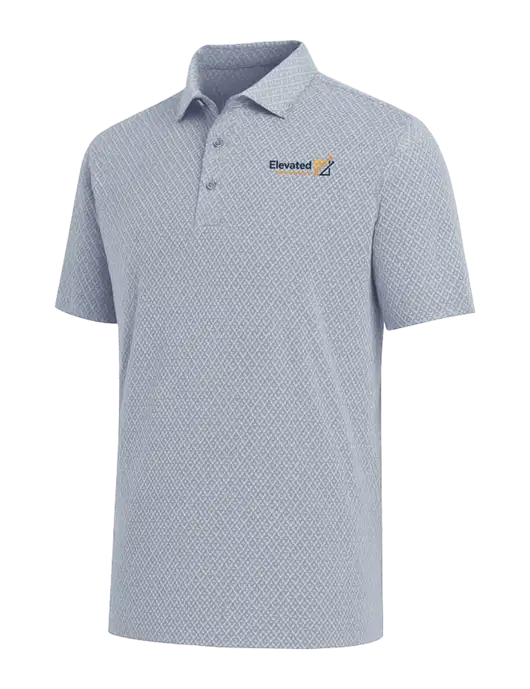 Callaway All-Over Stitched Medium Grey Chev Polo  w/Elevated Practice Solutions Logo