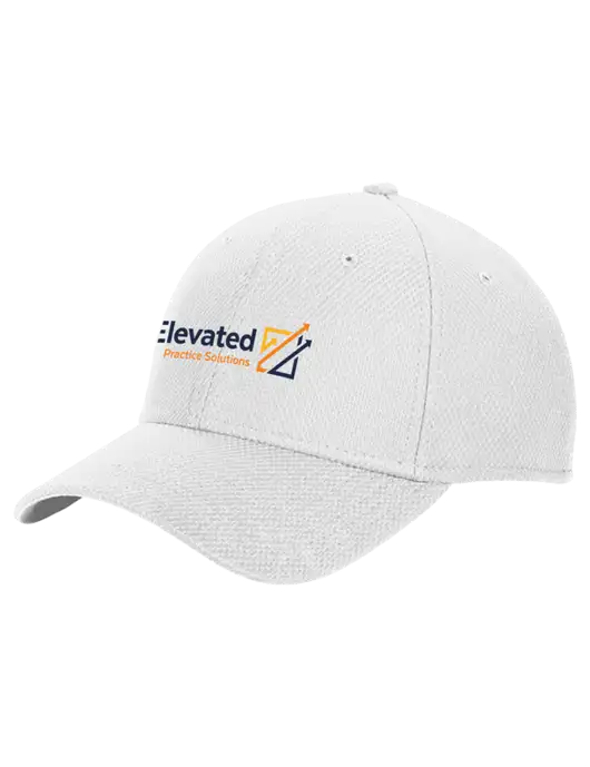 New Era Diamond Era White Stretch Cap w/Elevated Practice Solutions Logo