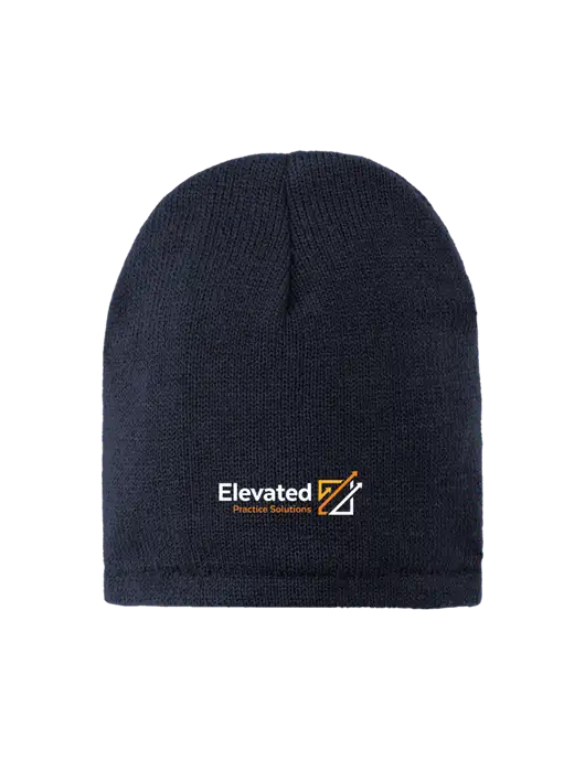 Dark Navy Fleece-Lined Beanie Cap w/Elevated Practice Solutions Logo