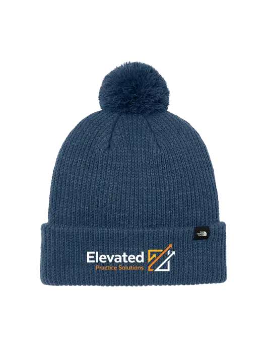 The North Face Light Navy Pom Beanie w/Elevated Practice Solutions Logo