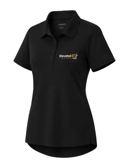 OGIO Womens Envision Black Polo w/Elevated Practice Solutions Logo
