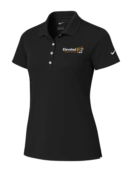 Nike Womens Black Tech Basic Dri-FIT Polo
 w/Elevated Practice Solutions Logo