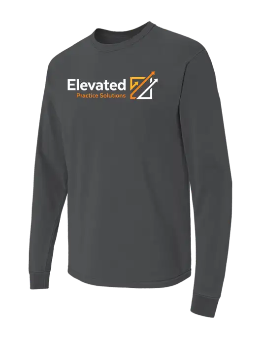 Comfort Colors Garment-Dyed Dark Grey Heather Heavyweight Long Sleeve T-Shirt w/Elevated Practice Solutions Logo