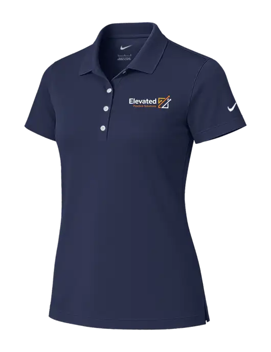Nike Womens Dark Navy Tech Basic Dri-FIT Polo
 w/Elevated Practice Solutions Logo
