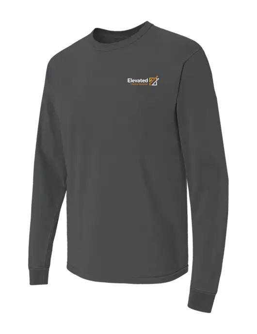 Comfort Colors Garment-Dyed Dark Grey Heather Heavyweight Long Sleeve T-Shirt w/Elevated Practice Solutions Logo